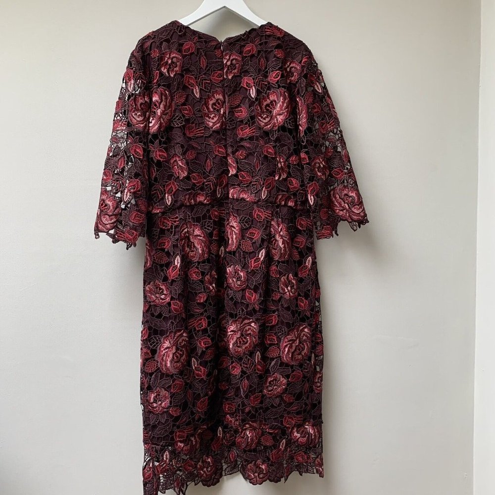 Phase Eight Occasion Midi Dress UK 18 Lace Overlay Wedding Guest Party New £169 - Picture 11 of 14